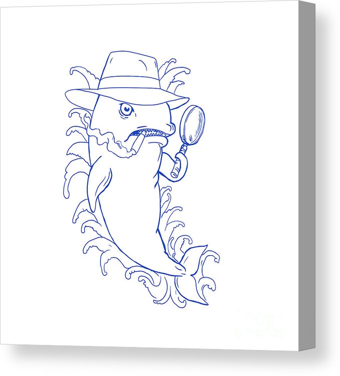 678x750 detective orca killer whale drawing canvas print canvas art - Detective Drawing