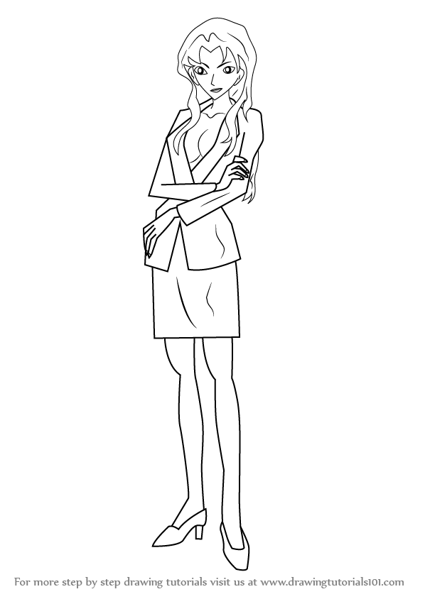 598x844 learn how to draw sharon vineyard from detective conan - Detective Drawing