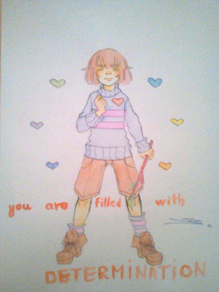 768x1024 determination drawing of frisk undertale amino - Determination Drawing
