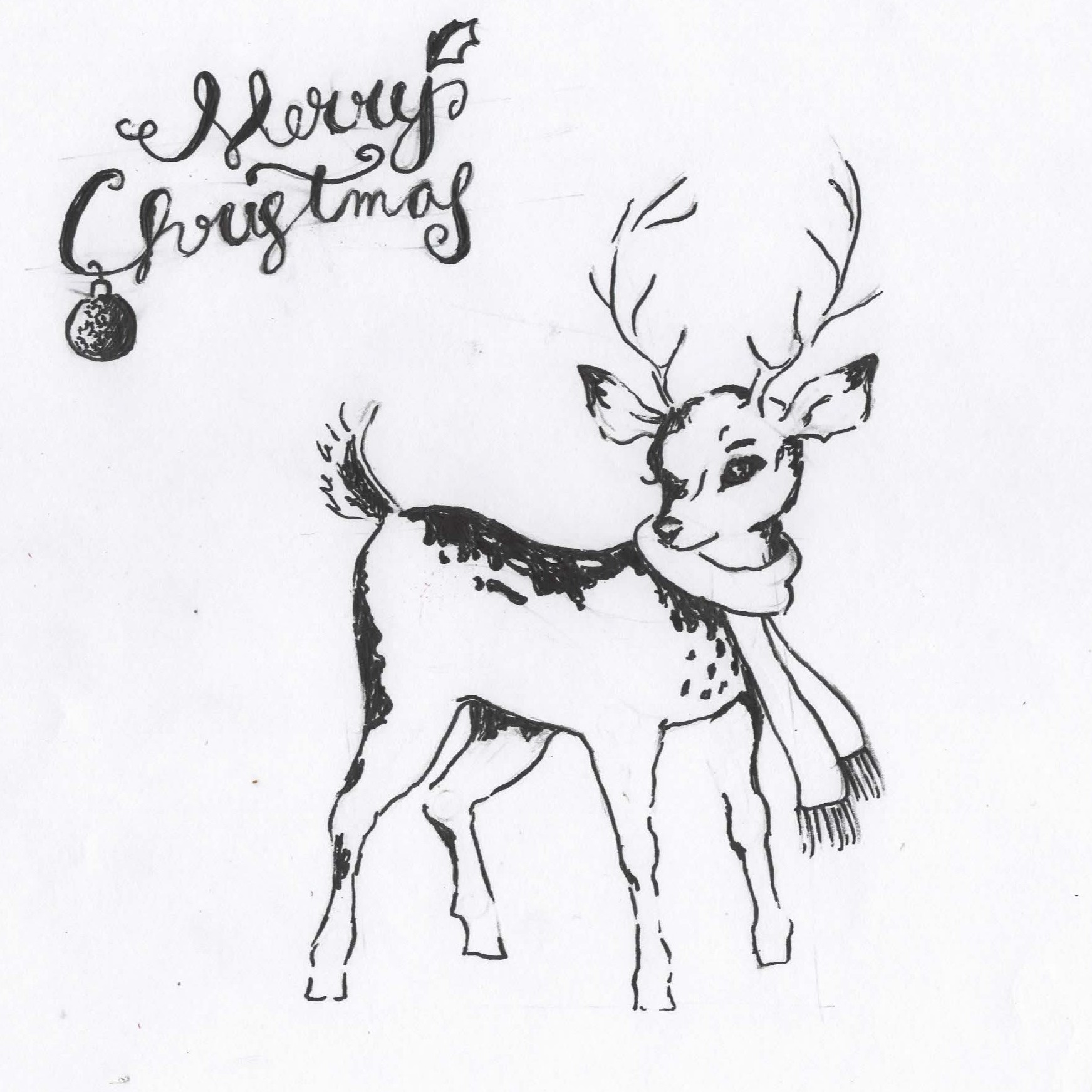 1743x1743 reindeer drawing timelapse bcs logic - Determination Drawing