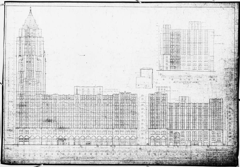 929x648 original drawings fisher building, detroit michigan - Detroit Drawing