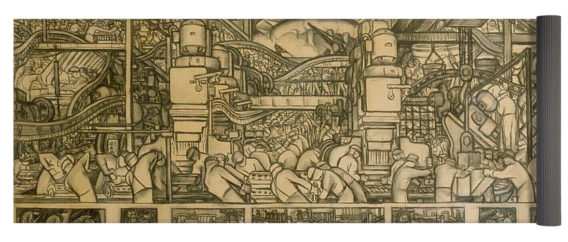 1171x500 presentation drawing of the automotive panel for the north wall - Detroit Drawing