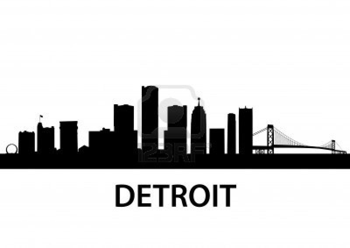 1200x849 detailed silhouette of detroit, michigan draw with thread - Detroit Drawing