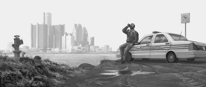 700x297 detroit skyline - Detroit Drawing