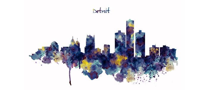 700x304 Detroit Skyline Silhouette Coffee Mug - Detroit Skyline Drawing