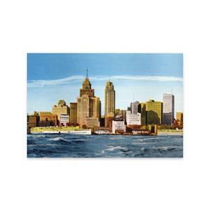 300x300 detroit skyline tagged drawing detroit prints - Detroit Skyline Drawing