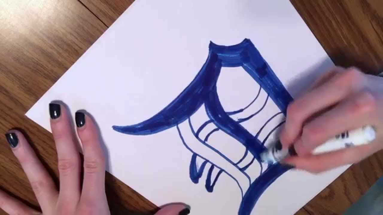 1280x720 project how to draw a detroit tiger old english d logo - Detroit Tigers Drawing
