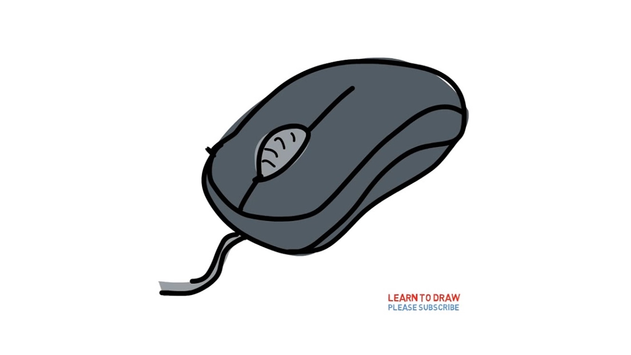1280x720 how to draw a computer mouse step - Device Drawing