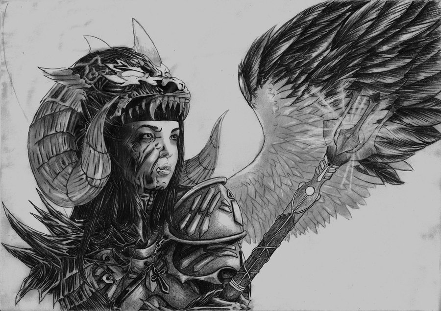 900x636 Angel Drawing Demon For Free Download - Devil And Angel Drawing