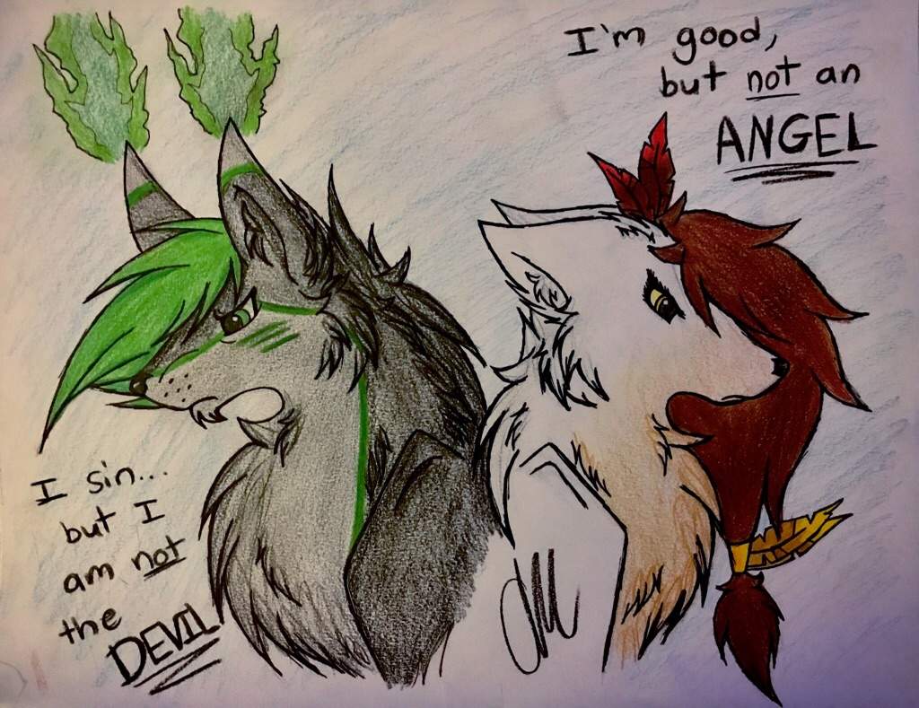 1024x789 Devil And Wolf Amino Amino - Devil And Angel Drawing