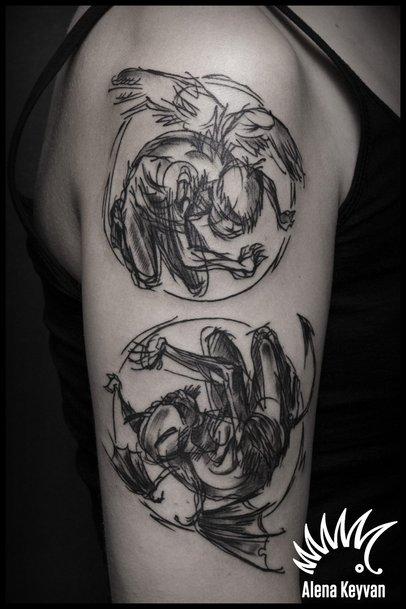 1365x2048 Alena - Devil Angel Drawing