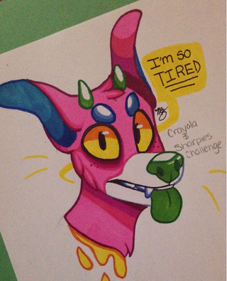 320x395 Devildog Drawings On Paigeeworld Pictures Of Devildog - Devil Dog Drawings