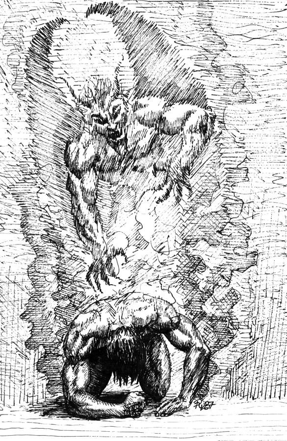 585x900 Inner Devil Drawing - Devil Drawing