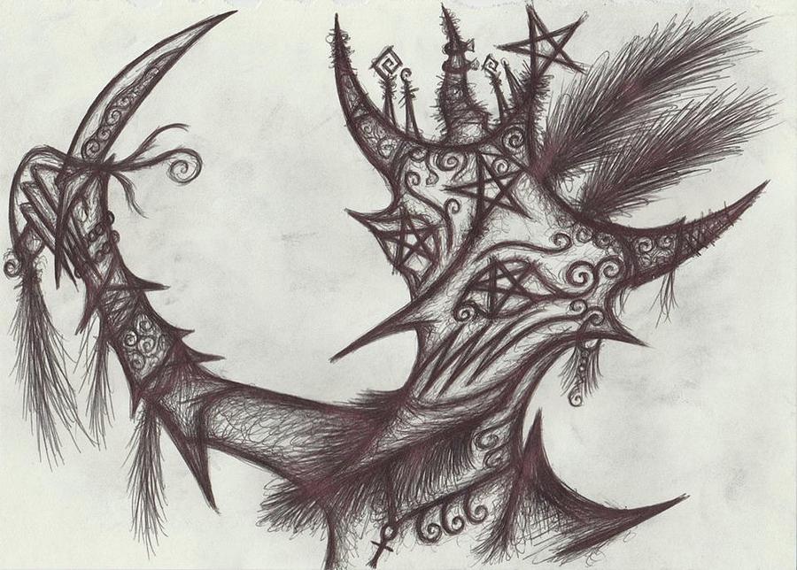 900x644 a harlequin, the devil drawing - Devil Drawing