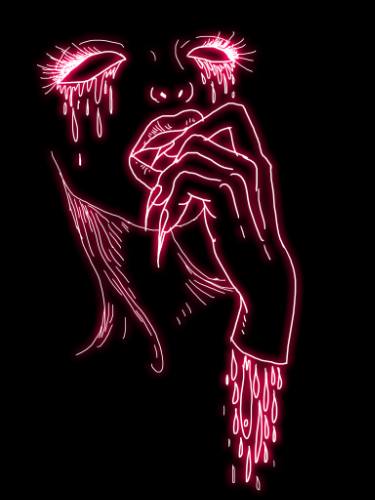 375x500 the neon devil drawing - Devil Drawing