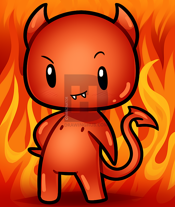 701x830 Drawing A Chibi Devil, Step - Devil Drawing Images