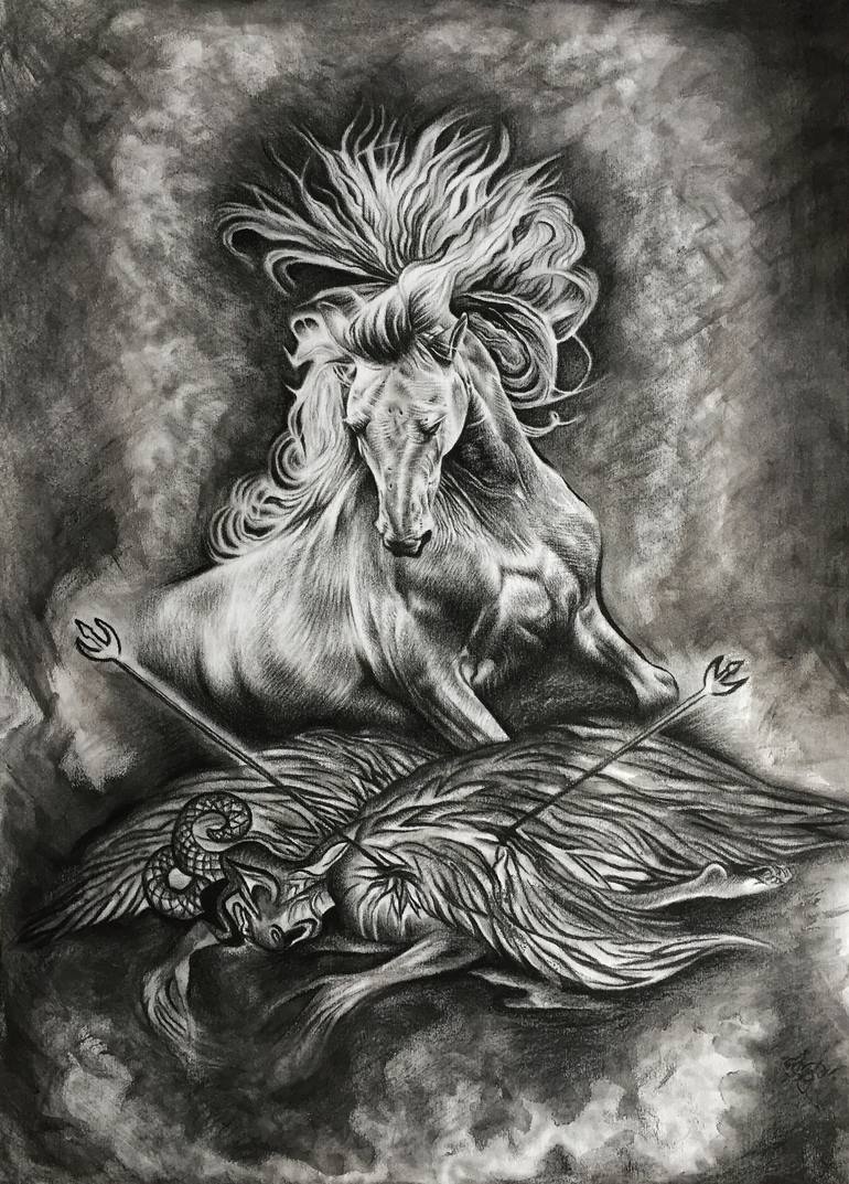 770x1073 Fighting The Devil Drawing - Devil Drawing Images