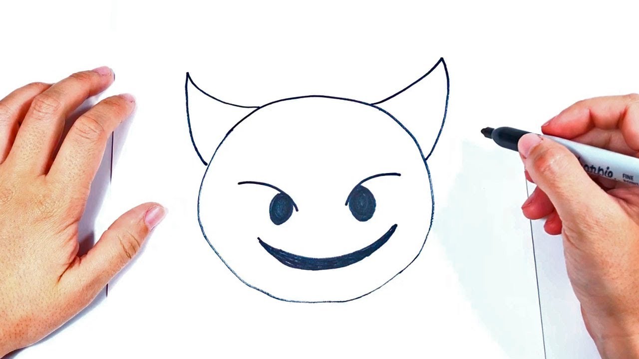 1280x720 How To Draw A Devil Emoji Step - Devil Drawing Images