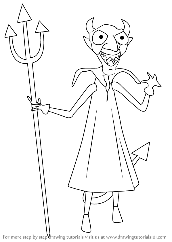 598x844 Learn How To Draw Devil From The Nightmare Before Christmas - Devil Drawing Images