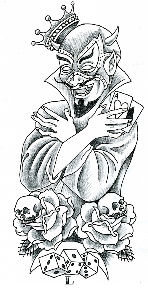 500x990 Lucky Devil Drawing Sunny Buick - Devil Drawing Images