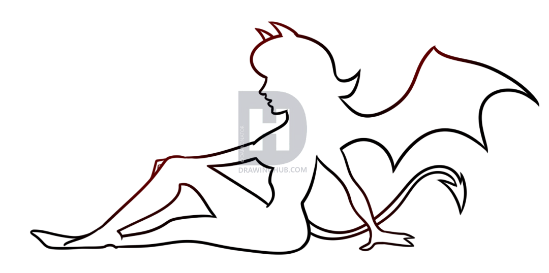 1080x538 She Devil Pin Up Art Drawing Lesson, Step - Devil Drawing Images