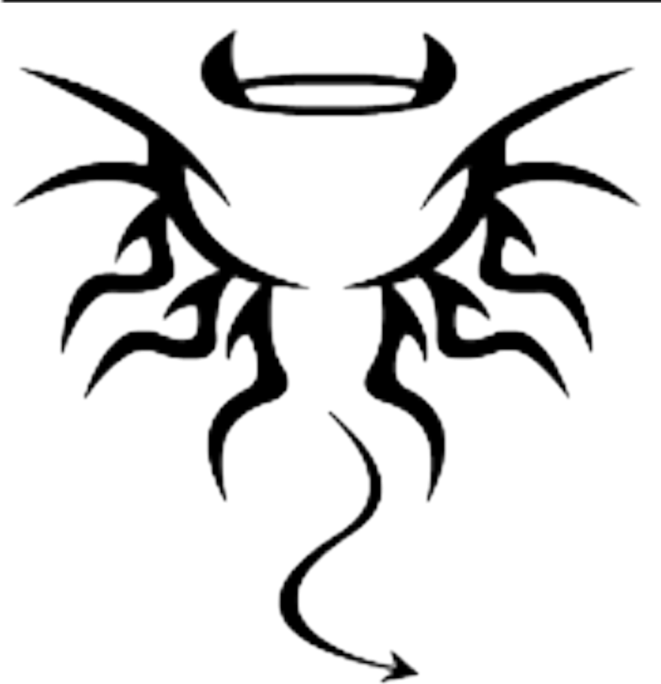 960x993 Devil Devilish Cute Drawing Black Outline - Devil Drawing Images