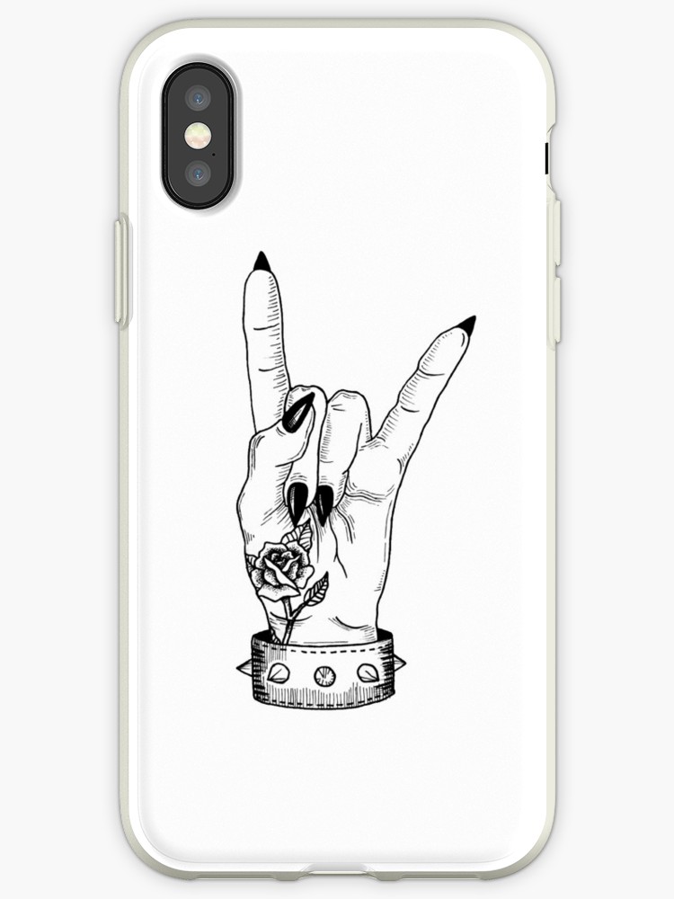 750x1000 Rock 'n' Roll Hands - Devil Horns Drawing