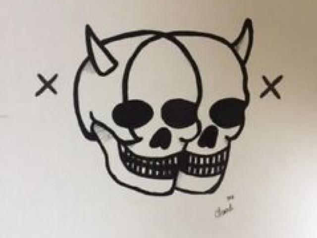 640x480 Drawn Devil Skull - Devil Skull Drawing
