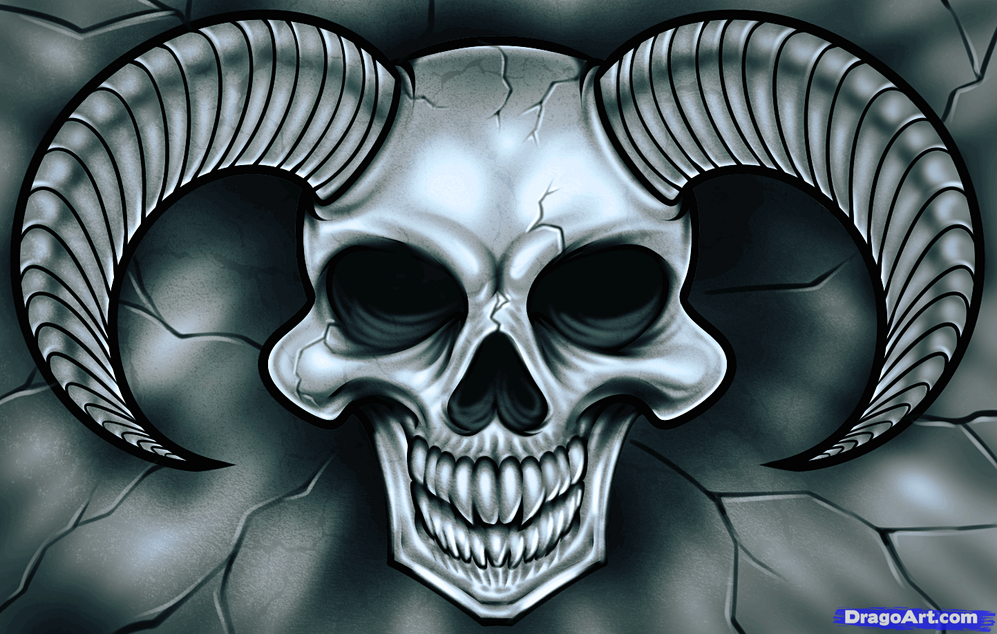 1443x918 how to draw a devil skull, devil skull tattoo, step - Devil Skull Drawing