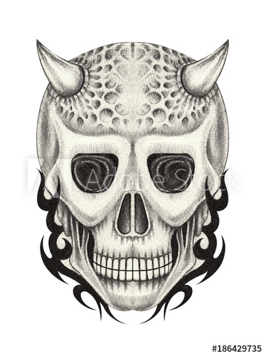 Devil Skull Drawing at PaintingValley.com | Explore collection of Devil ...