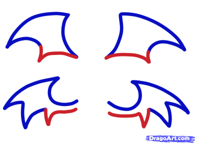 394x290 How To Draw Chibi Demon Wings, Step - Devil Wings Drawing