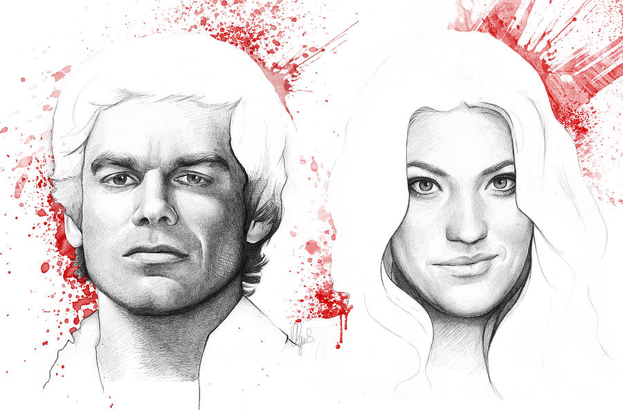 900x592 dexter and debra morgan drawing - Dexter Drawing