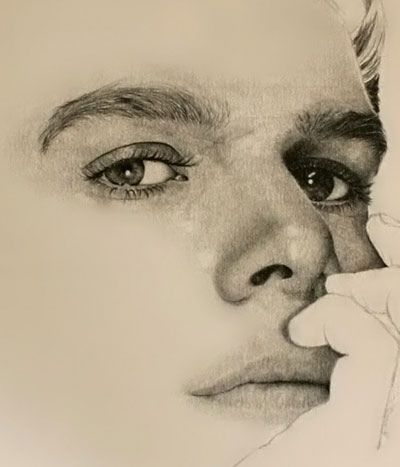 400x467 incomplete dexter drawing my art drawings, pencil drawings - Dexter Drawing