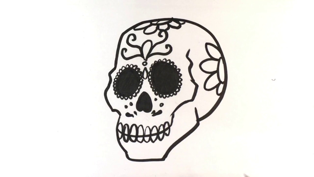 1280x720 How To Draw Dia De Los Muertos Skull - Dia De Los Muertos Drawings