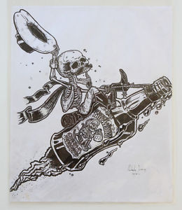 260x300 Roberto Jaras Lira Original Ink Drawing Dia De Los Muertos Day - Dia De Los Muertos Drawings