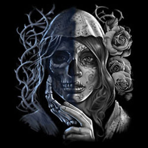 300x300 Day Of The Dead Girl Roses Thorns Dia De Los Muertos Gothic T - Dia De Los Muertos Drawings