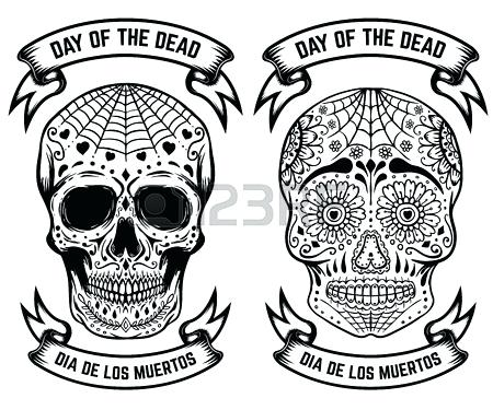 450x375 Dia De Los Muertos Skull Drawing Sugar The Symbol Of Day Ad - Dia De Los Muertos Skull Drawing