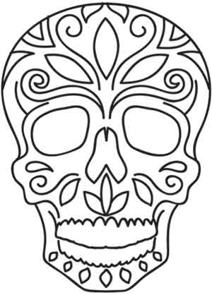 300x418 Dia De Los Muertos Skull Urban Threads Unique And Awesome - Dia De Los Muertos Skull Drawing