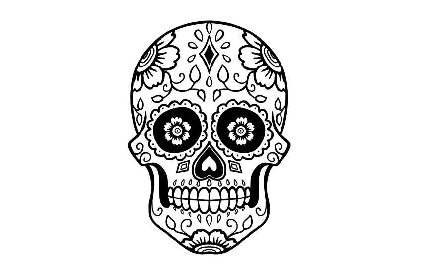 850x532 How To Draw A Sugar Skull - Dia De Los Muertos Skull Drawing