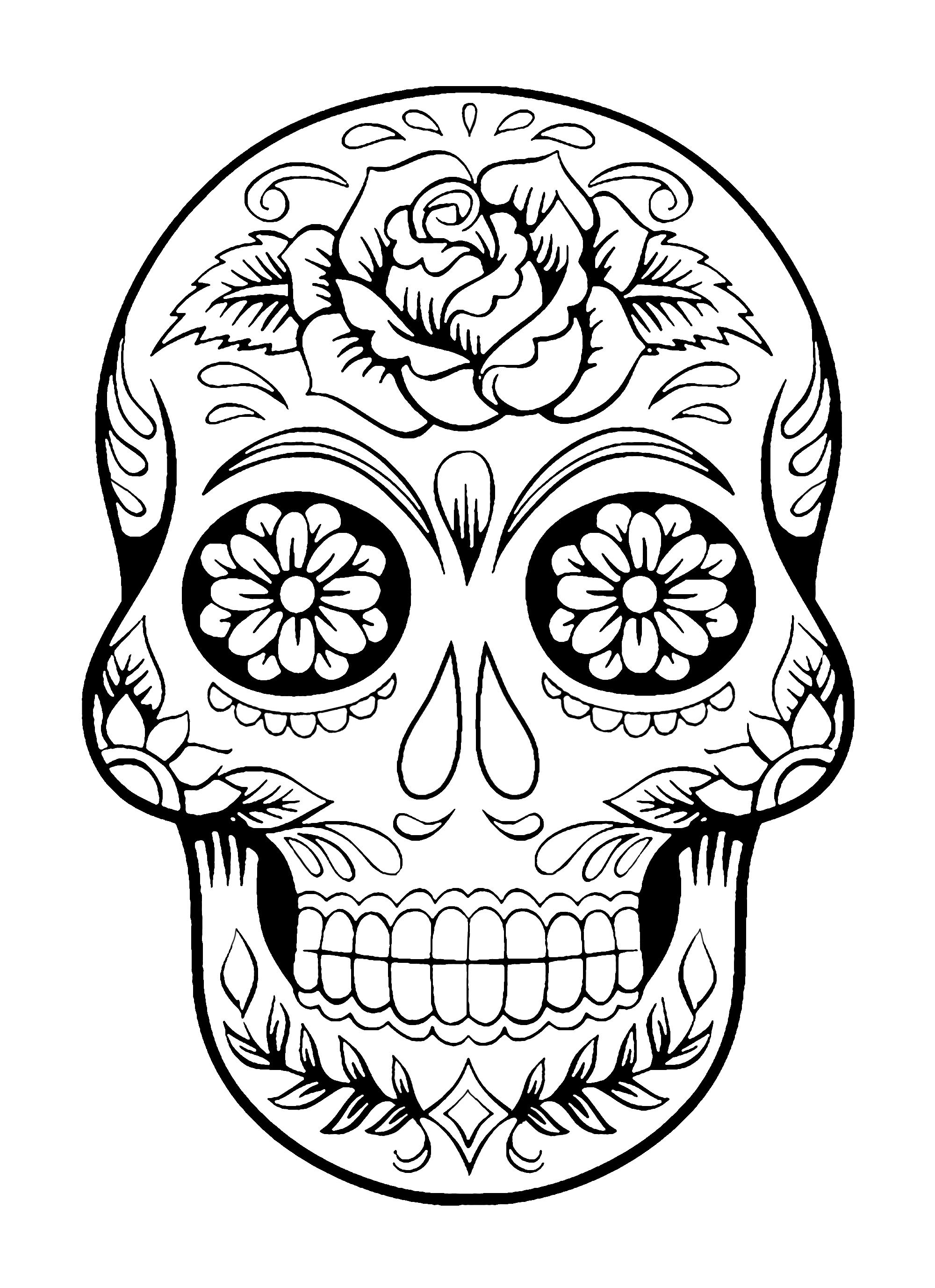 2000x2753 Skull - Dia De Los Muertos Skull Drawing