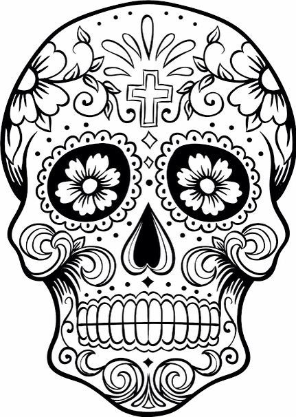 431x606 Dia De Los Muertos - Dia De Los Muertos Skull Drawing