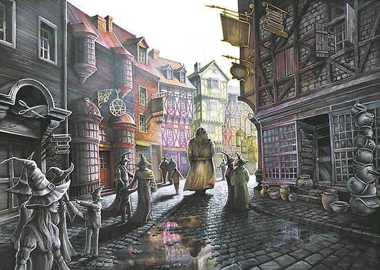 550x392 diagon alley posters - Diagon Alley Drawing
