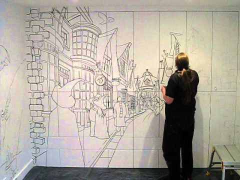 480x360 diagon alley timelapse - Diagon Alley Drawing