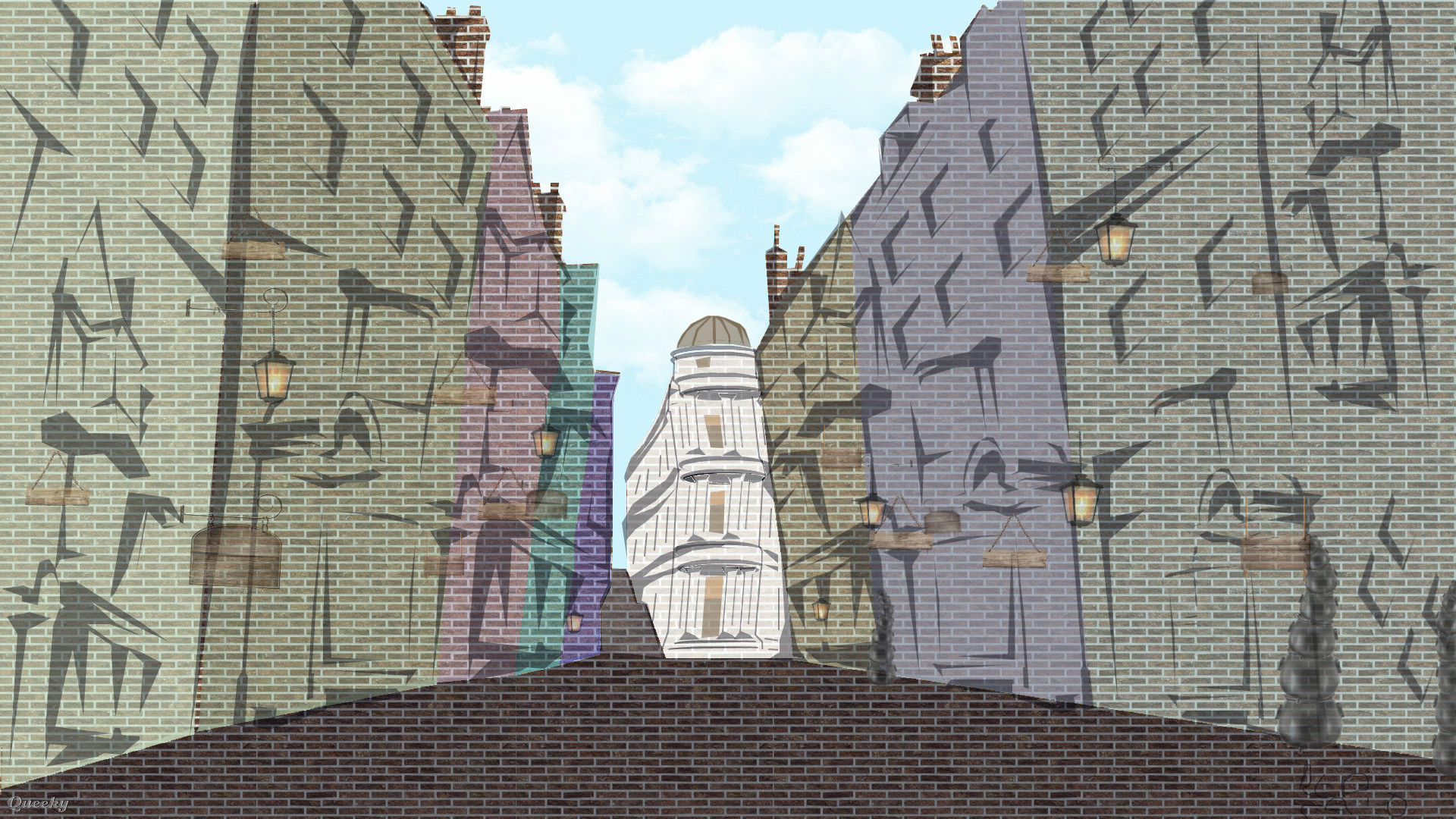 1920x1080 diagon alley a cartoons speedpaint drawing - Diagon Alley Drawing