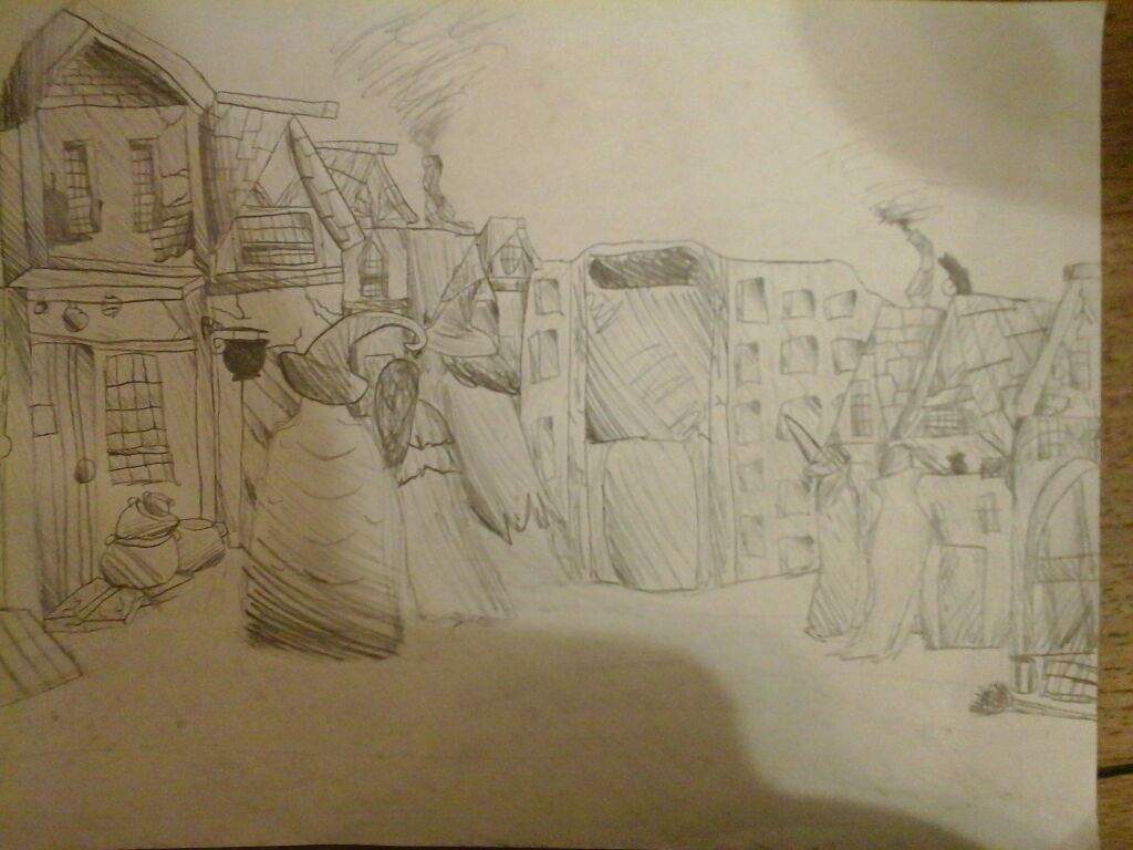1024x768 diagon alley drawing! i kinda failed harry potter amino - Diagon Alley Drawing