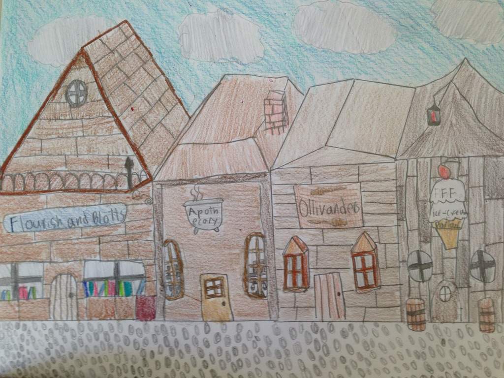 1024x768 diagon alley drawing harry potter amino - Diagon Alley Drawing