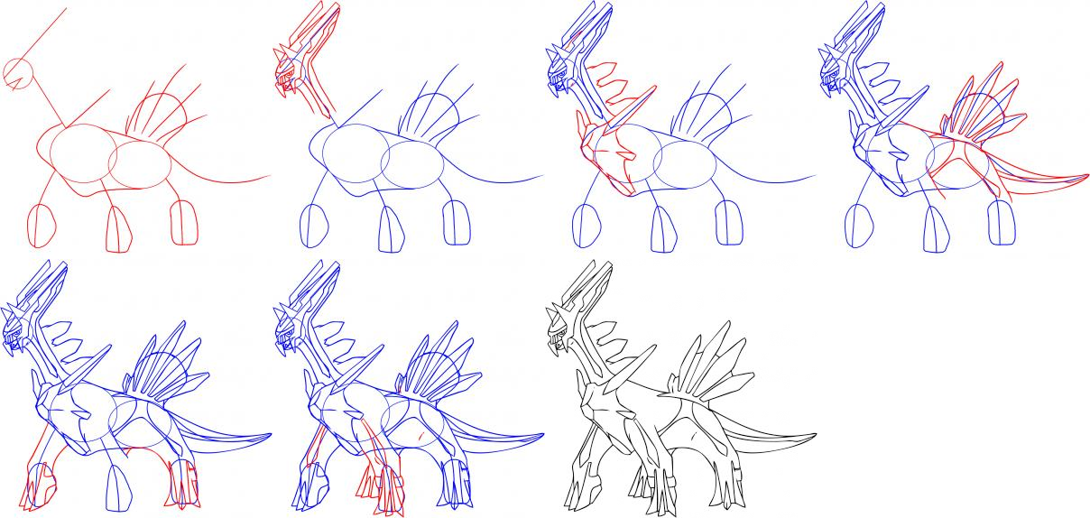 1208x574 How To Draw Dialga - Dialga Drawing