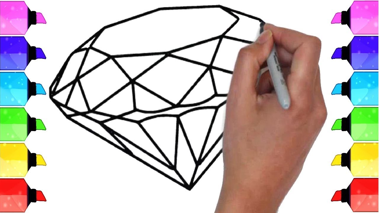 1280x720 How To Draw Diamond - Diamond 3d Drawing