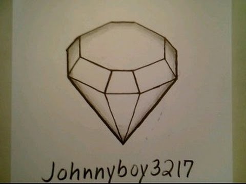 480x360 How To Draw A Diamond Old Single Cut Easy Optical Illusion - Diamond 3d Drawing