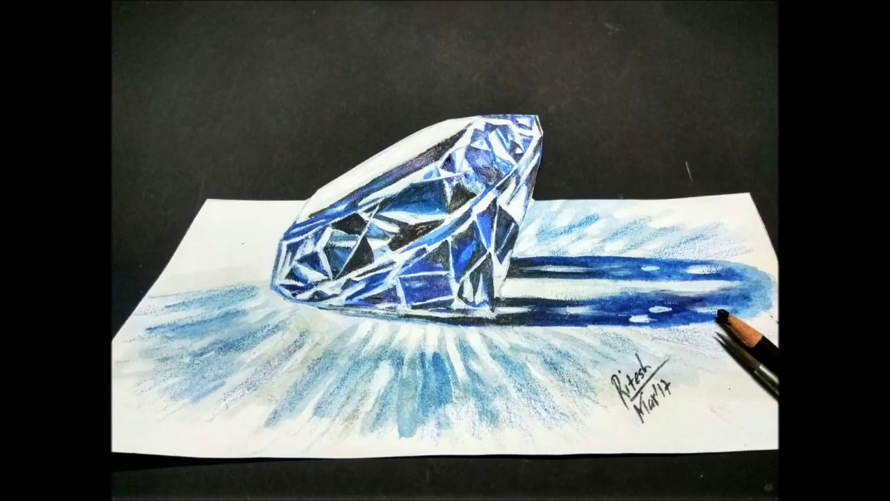 1280x720 how to draw diamond how to draw a amethyst gemstone - Diamond 3d Drawing